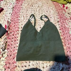 Green Strappy Crop Top